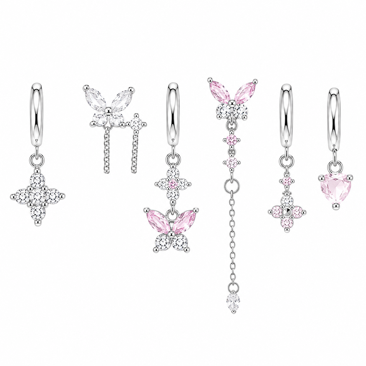 Set orecchini Farfalla pink