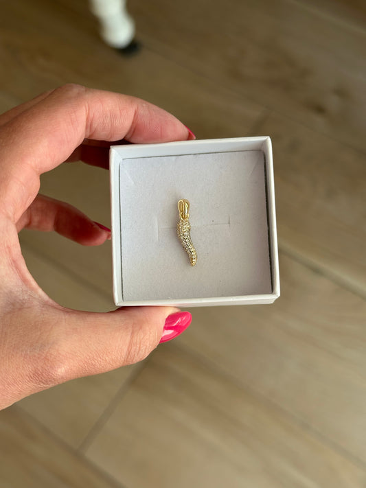 Ciondolo Corno zirconi