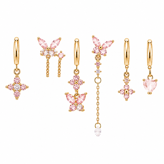 Set orecchini Farfalla pink