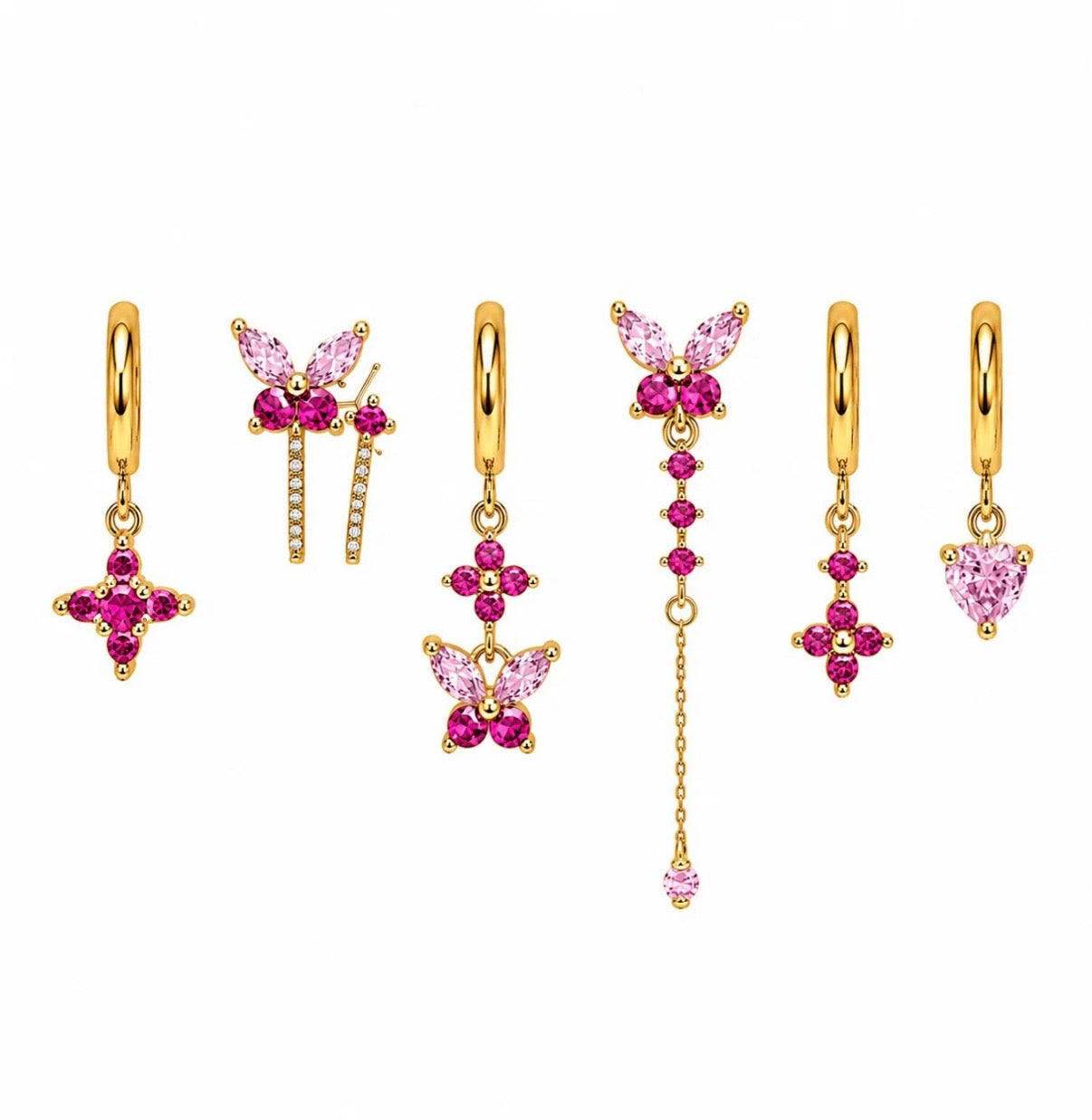 Set orecchini Farfalla fucsia