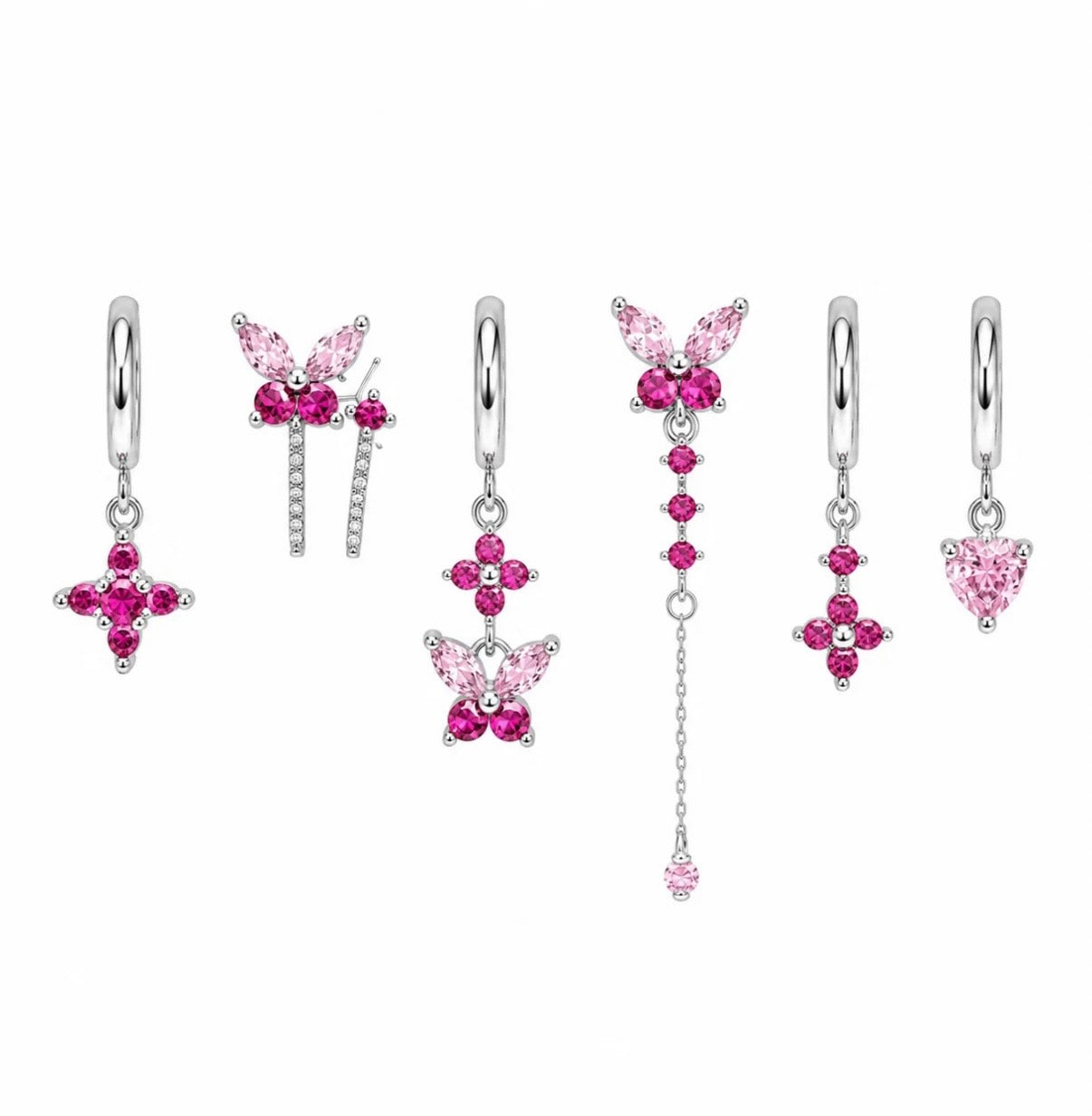 Set orecchini Farfalla fucsia